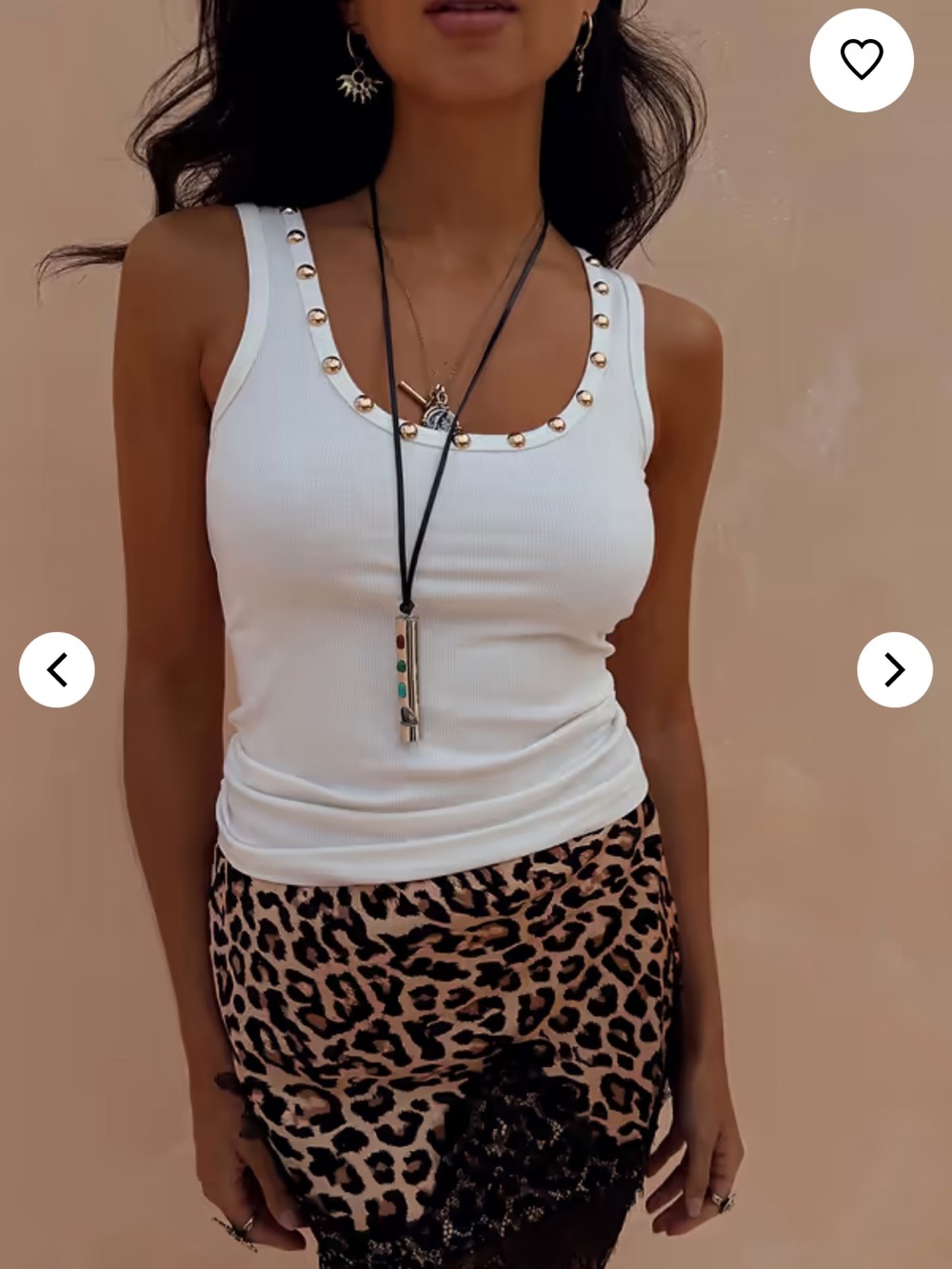 NWT Never Fully Dressed White Tank with Gold Studs - Size M